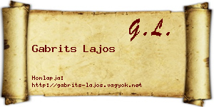 Gabrits Lajos névjegykártya
